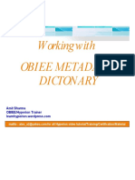 Working With Obiee Metadata Dictonary: Amit Sharma OBIEE/Hyperion Trainer