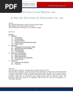 Urea Reactor Top Lining Replacing - UreaKnowHow