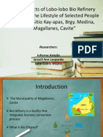 The Effects of Lobo-Lobo Bio Refinery Project To The Lifestyle of Selected People Living in Sitio Kay-Apas, Brgy. Medina, Magallanes, Cavite"