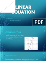 Linear Equation: Submitted By: Angelene L. Calingasan