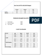 Insulation Test of PTF With 5KV Megger: 15 Sec 60 Sec F.F Ht/E Lt/E HT/LT