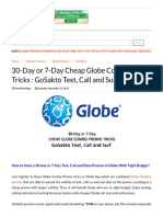 30-Day or 7-Day Cheap Globe Combo Promo Tricks - GoSakto Text, Call and Surf - PinoyTechSaga PDF