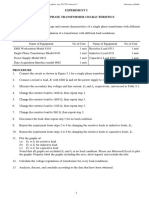 Experiment 5 Single Phase Transformer Characteristics Objectives