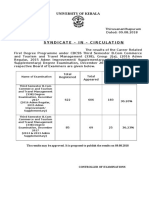 University of Kerala: Dated: 09.08.2018