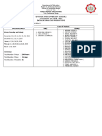 Tentative Work Immersion Schedule 2 Semester, S.Y. 2018 - 2019 (Agricultural Crop Production)