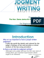 Judgment Writing by Dame Janice Pereira