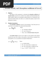 Absolute Density and Absorption Ceofficient of Gravel PDF