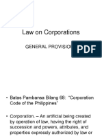 Law On Corporations: General Provisions