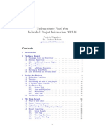 Undergraduate Final Year Individual Project Information, 2013-14