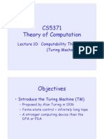 CS5371 Theory of Computation: Lecture 10: Computability Theory I (Turing Machine)