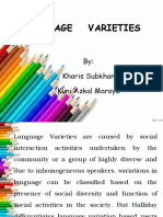 Language Variety in Sociolinguistics