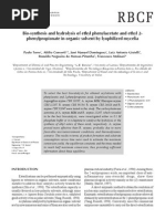 Bio-Synthesis and Hydrolysis of Ethyl Phenylacetate and Ethyl 2-Phenylpropionate in Organic Solvent by Lyophilized Mycelia