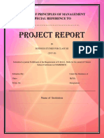 Project Report: A Study of Principles of Management Special Reference To