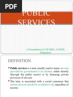 Public Services: A Presentation by III MBA, IASMS, Bangalore