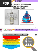Water Quality: Definitions, Characteristics and Perspectives