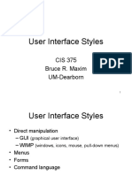 User Interface Styles