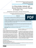 Assessment of Knowledge Attitude and Perception of Dental Students Towards Obesity in Kanpur City