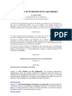 Reglamento de Evaluación de Los Aprendizajes (DECRETO No 35355)