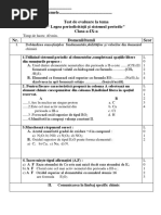 Test de Evaluare Legea Periodicității Si Sistemul Per