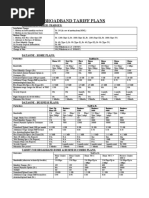 Broadband Tariff Plans: Initial and Other Charges