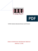 Indian Institute of Technology Tirupati TIRUPATI - 517506: M.S/PH.D Admissions Information Brochure Jan-2019 Semester