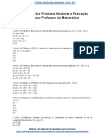 Simulado Sobre Produtos Notáveis e Fatoração Concurso Professor de Matemática