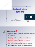 Database Systems COMP-213: By: Shahid M Hmood