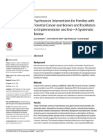 Psychosocial Interventions For Families With Parental Cancer and Barriers and Facilitators To Implementation and Use - A Systematic Review