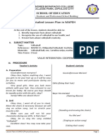 Detailed Lesson Plan in MAPEH (Volleyball) Grade-8 Q1