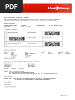 Lion Air Eticket Itinerary / Receipt