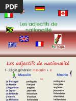 Adjectifs Nationalit Powerpoint