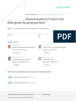 Synthesis and Characterization of Cuins2 Thin Films Grown by Spray Pyrolysis