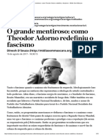 Dinesh D'Souza - O Grande Mentiroso - Como Theodor Adorno Redefiniu o Fascismo - Mídia Sem Máscara