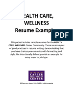 HealthWellness Resumes