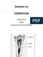 Seminar On Cementum: Shreya Das Intern Department of Periodontia