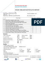 Screw Water Cooled Chiller Maintenance Report: Set Points: C None None None