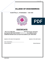 J.N.T.U.H. College of Engineering: Certificate