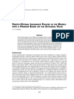 P - O I P M P B A V: Areto Ptimal Nsurance Olicies in The Odels With A Remium Ased On The Ctuarial Alue