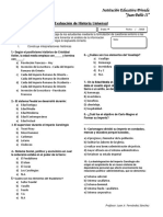 Evaluación de Historia Universal 2 Sec