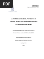 La Responsabilidad Del Proveedor de Servicio de Estacionamiento Por Robos o Hurtos