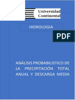 Análisis Probabilistico de La Precipitación Total Anual y Descarga Media Anual