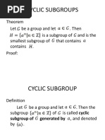 Cyclic Subgroups