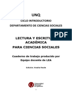 Lectura y Escritura Académica para Ciencias Sociales