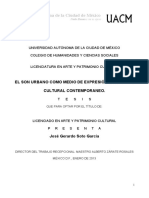 El Son Urbano Como Medio de Expresiòn Artìstico y Cultural Contemporaneo Por Josè Gerardo Soto Gracìa PDF