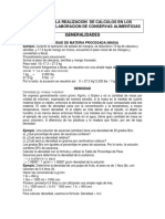 Guía para La Realización de Cálculos en Los Procesos de Elaboracion de Conservas Alimenticias