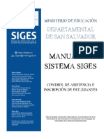 Manual SIGES - Control de Asistencia e Inscripcion de Estudiante - San Salvador