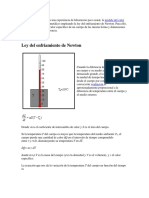 Ley de Enfriamiento de Newton