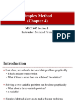 Simplex Method (Chapter 4) : MSCI 603 Section 1 Instructor: Mehrdad Pirnia