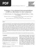 Evaluation of Low-Substituted Hydroxypropylcelluloses (L-HPCS) As Filler-Binders For Direct Compression