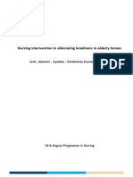 Nursing Intervention in Alleviating Loneliness in Elderly Homes